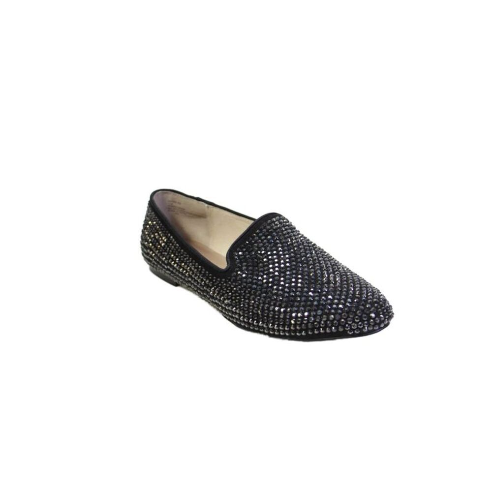 STEVEN BY STEVE MADDEN Womens Bedazzled Slip On Loafer Shoes Black Size 10W
